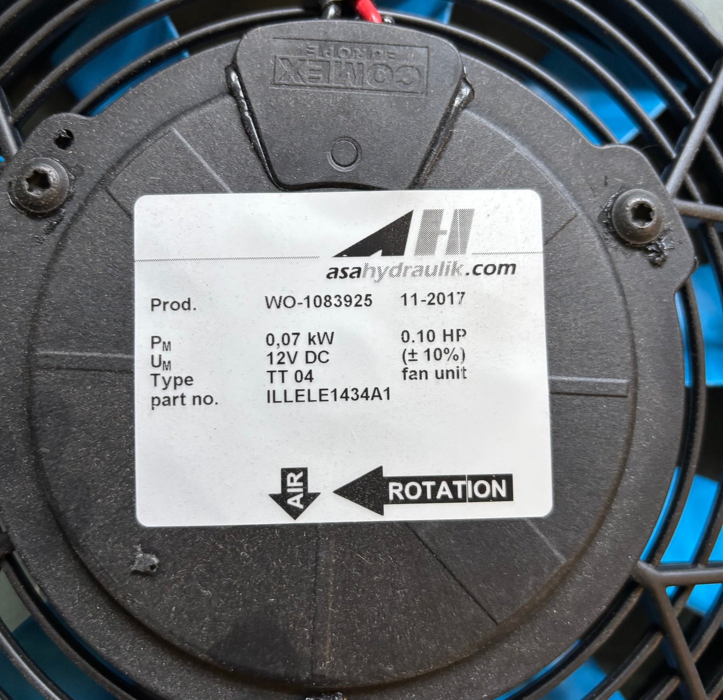ASA-ILLELE1434A1 TT04 12V DC FAN ASSEMBLY