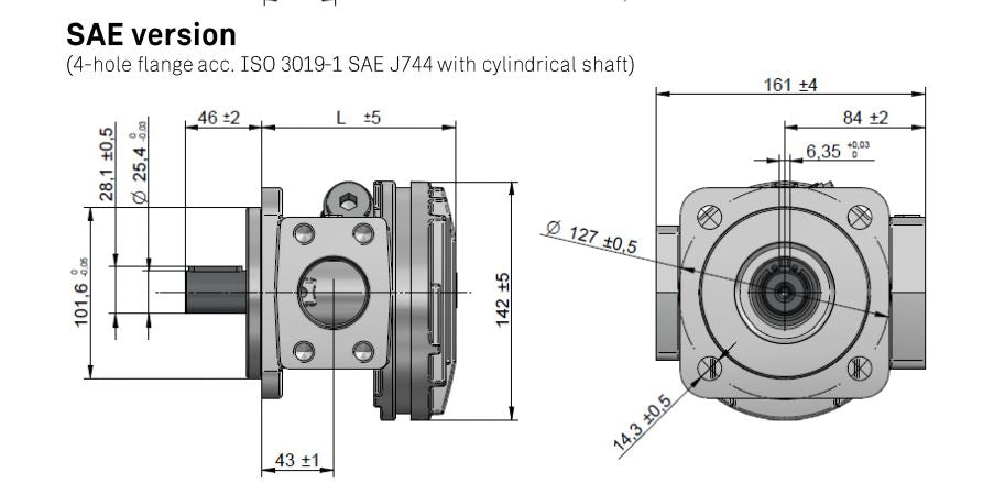ASA 30cc/rev Gerotor Oil pump APBH30ZNBP60K (SAE)