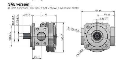 ASA 30cc/rev Gerotor Oil pump APBH30ZNBP60K (SAE)