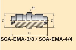 SCA-EMA-3/3 Diagnostic coupling Male/Male M16 x 2