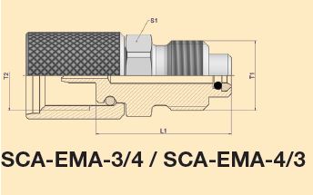 SCA-EMA-3/4 Adaptor/Coupling Male/Male M16 x 2 to M16 x 1.5