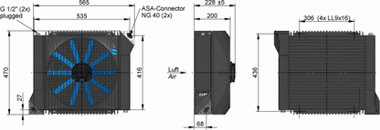 ASA0177 DC Oil  Air Blast Oil Cooler ASA0177AD02 24 Volt - Unwin Hydraulic Engineering